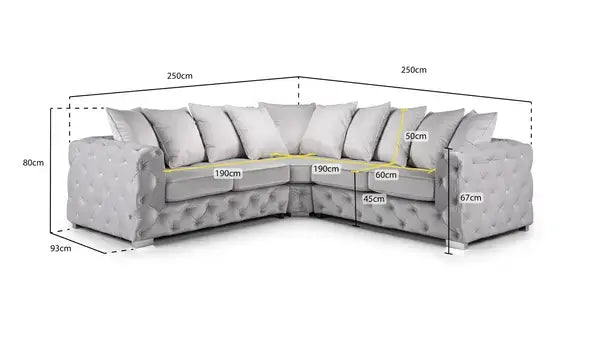 Ankara Slate Large Corner Sofa