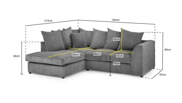 Harley Jumbo Left Hand Corner Sofa