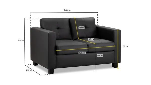 Jerry Black 2 seater Sofa