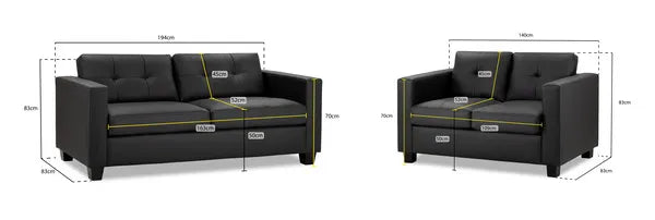 Jerry Black 3 and 2 seater Sofa