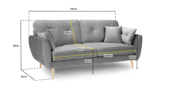 Zinc 3 Seater Sofa